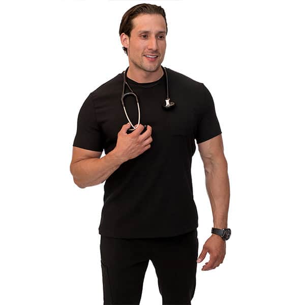 mens black scrub top