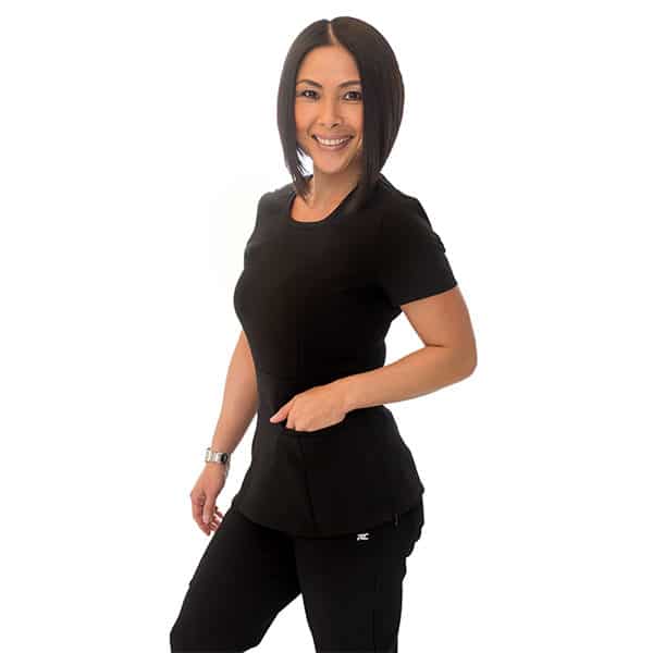 womens black scrub top lois fit